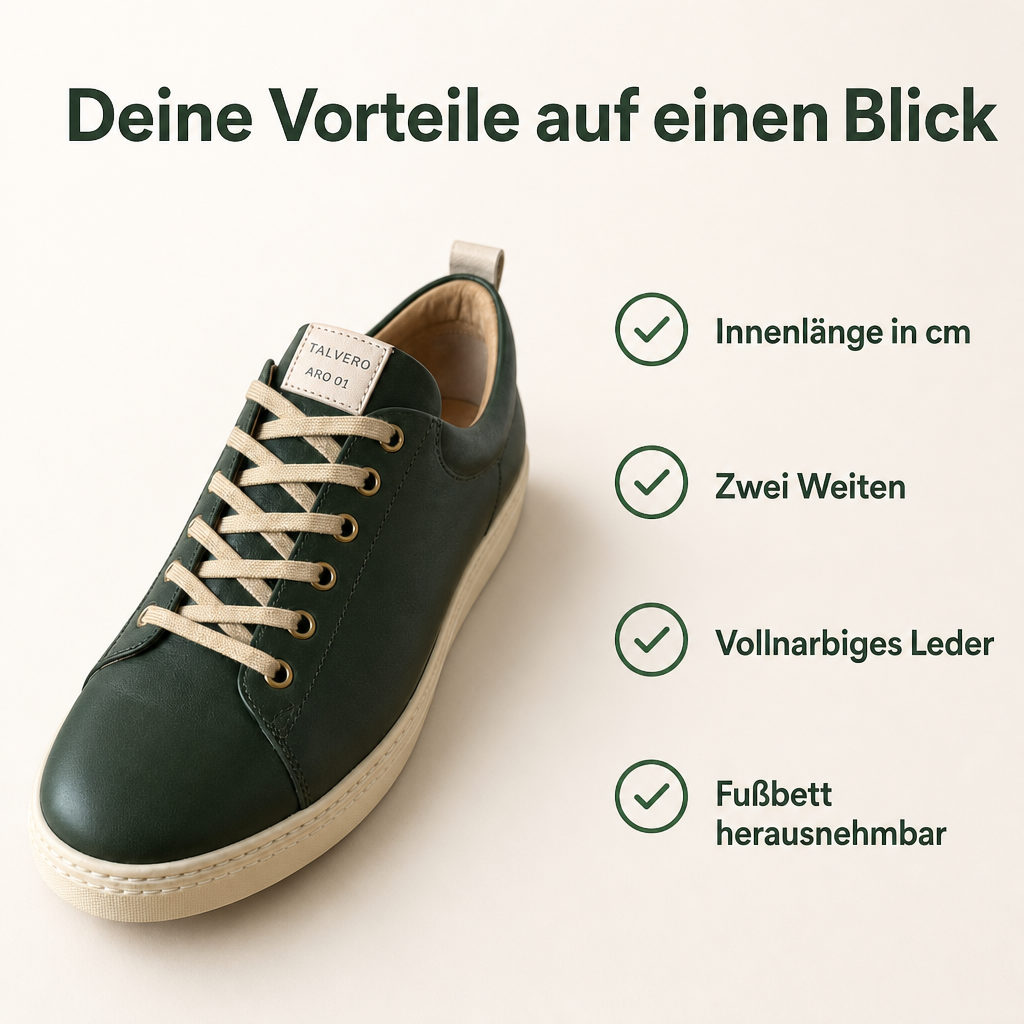 Image type benefits infographic: sneaker with four benefits and ticks